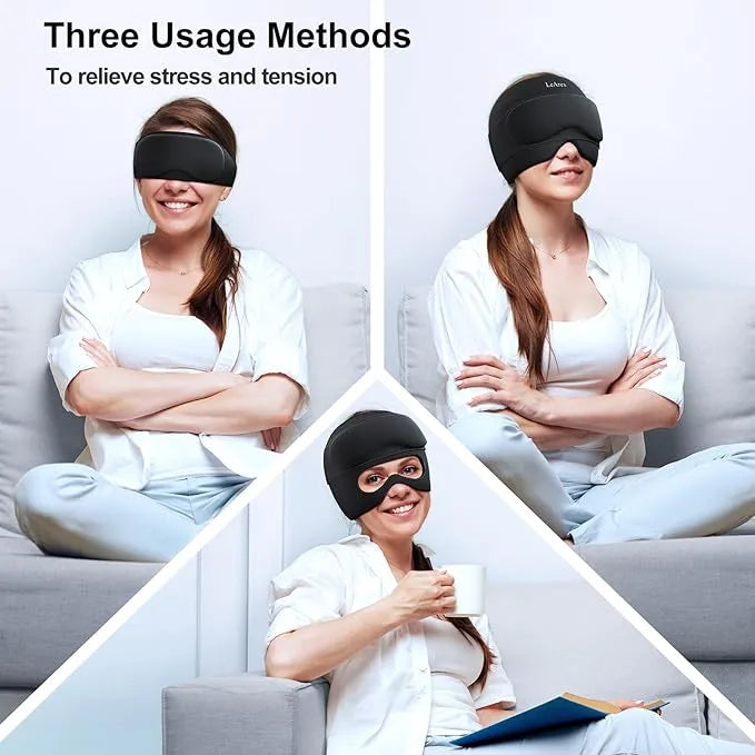 Multifunctional Gel Head & Eye Therapy Mask – Hot & Cold Relief for Migraines, Puffy Eyes, Sinus Pressure & Stress
