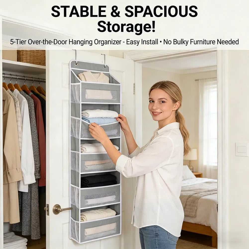 🧺 5-Tier Over-the-Door Hanging Storage Organizer
