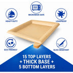 Peel-Away Disposable Dinner Plates – 24 CM Square Layered Paper Tray Set