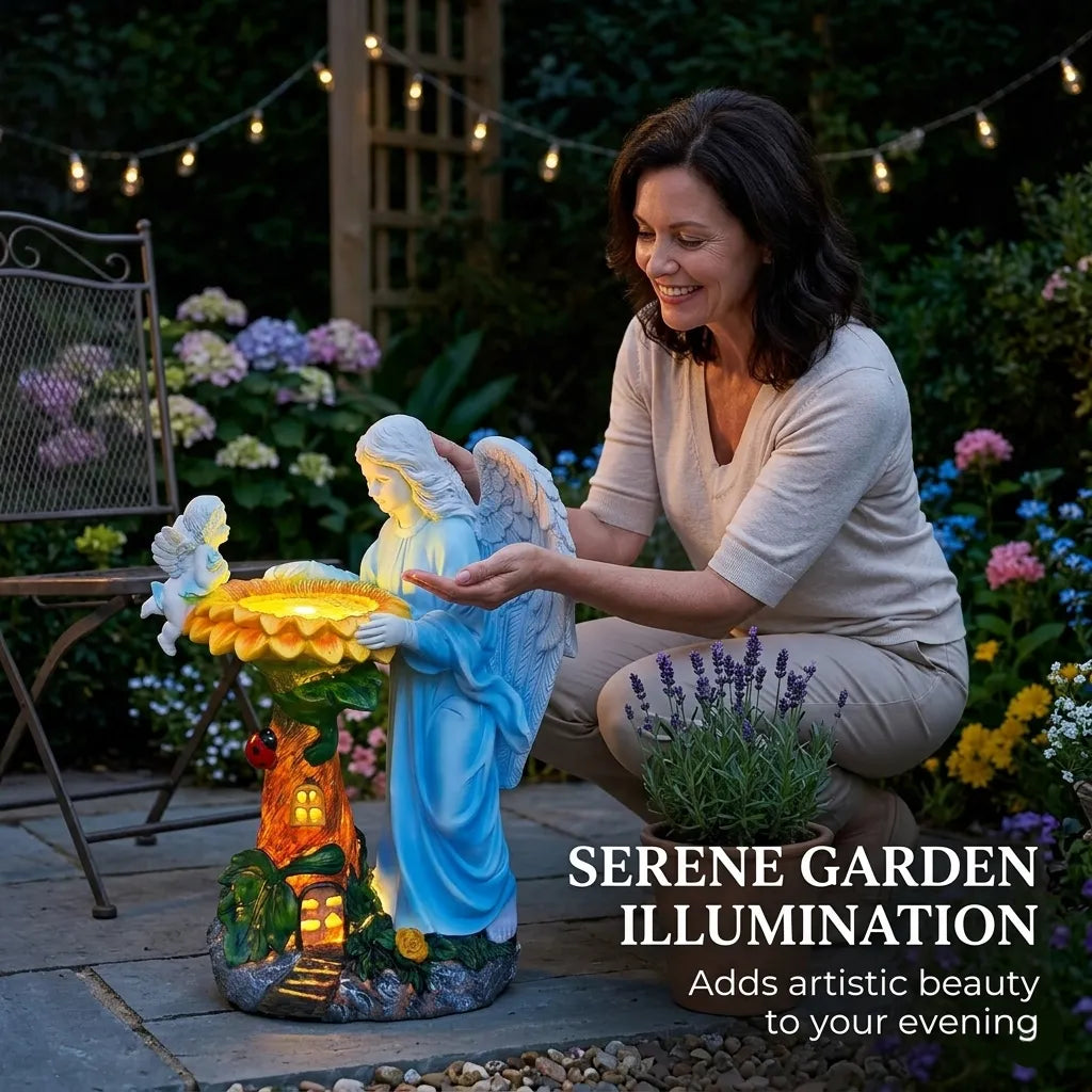 Solar Angel Garden Statue with Color-Changing Lights 👼
