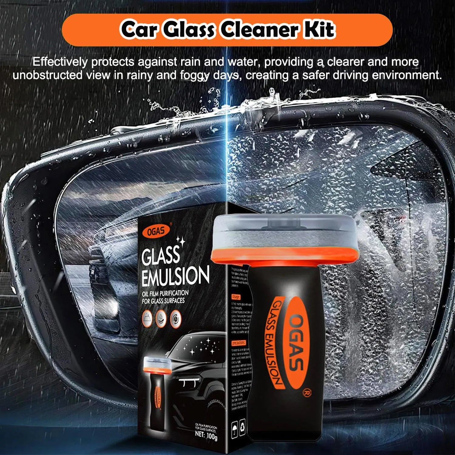 🚗 Car Glass Cleaner Oil Film Cleaning Brush – Windshield Cleaner Tool for Automotive Glass & Mirror Cleaning
