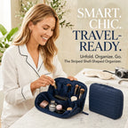 💄Striped Shell-Shaped Travel Cosmetic Organizer Bag