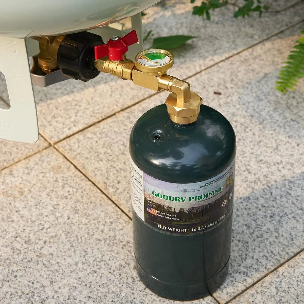 🔥 QCC1 Propane Refill Elbow Adapter with Tank Gauge