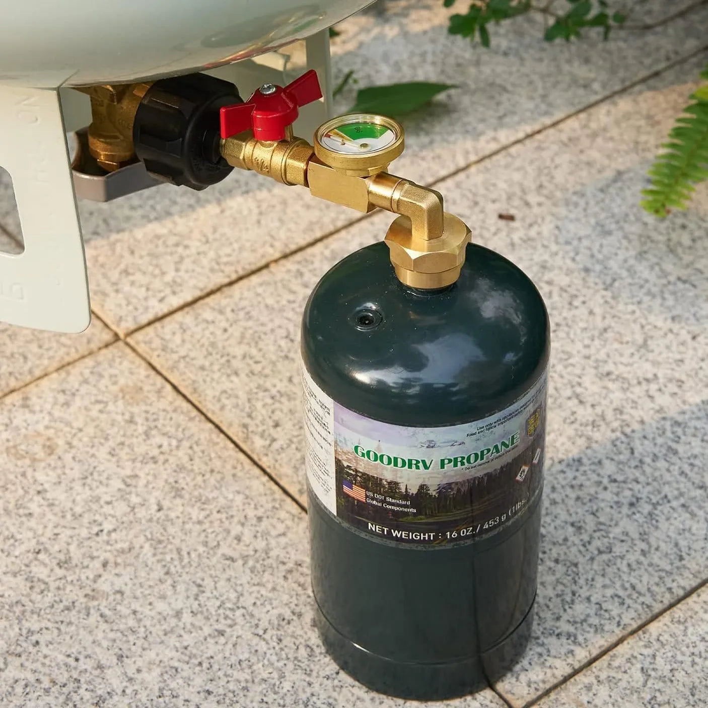 🔥 QCC1 Propane Refill Elbow Adapter with Tank Gauge