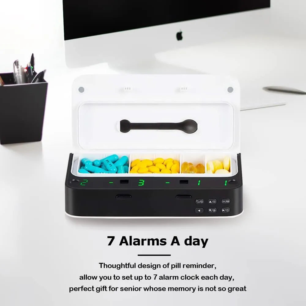 💊 Smart Electronic Pill Organizer with Alarm & LED Display