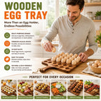 🥚 Double-Sided Wooden Deviled Egg Tray & Serving Board