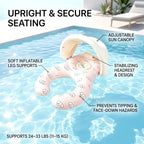 🌞 Infant Seat with Canopy | Inflatable Baby Pool Float with Soft Leg Support and Headrest