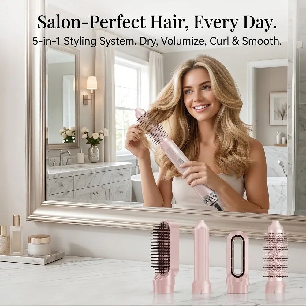 👩5-in-1 Hot-Air Hair Brush & Blowout Brush Hair Dryer