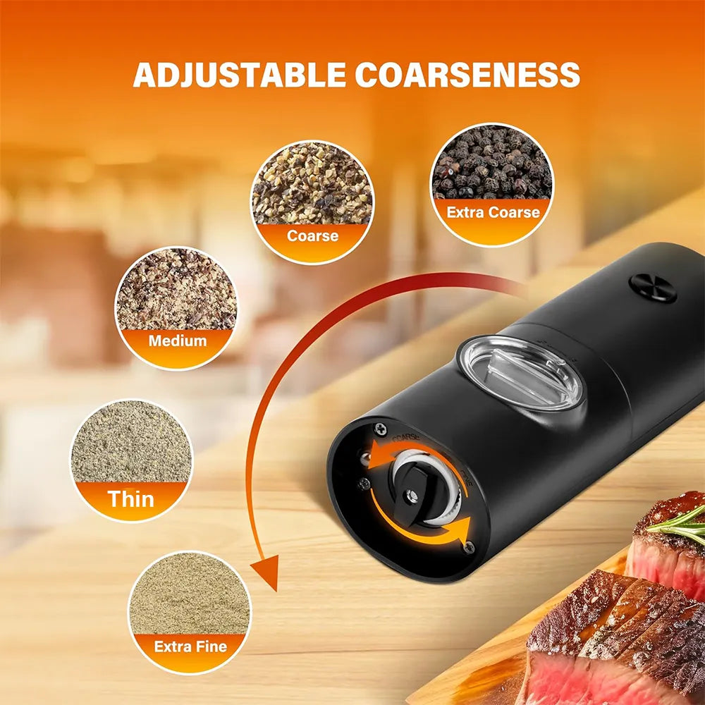 🧂⚡Electric Salt & Pepper Grinder Set – 2 Pack Automatic Spice Mills