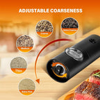 🧂⚡Electric Salt & Pepper Grinder Set – 2 Pack Automatic Spice Mills