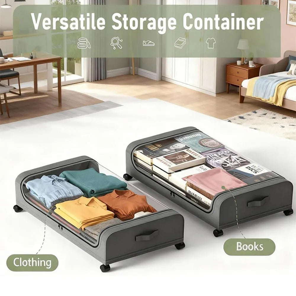 🛏️ Under Bed Storage with Wheels – Large Capacity Organizer Drawer