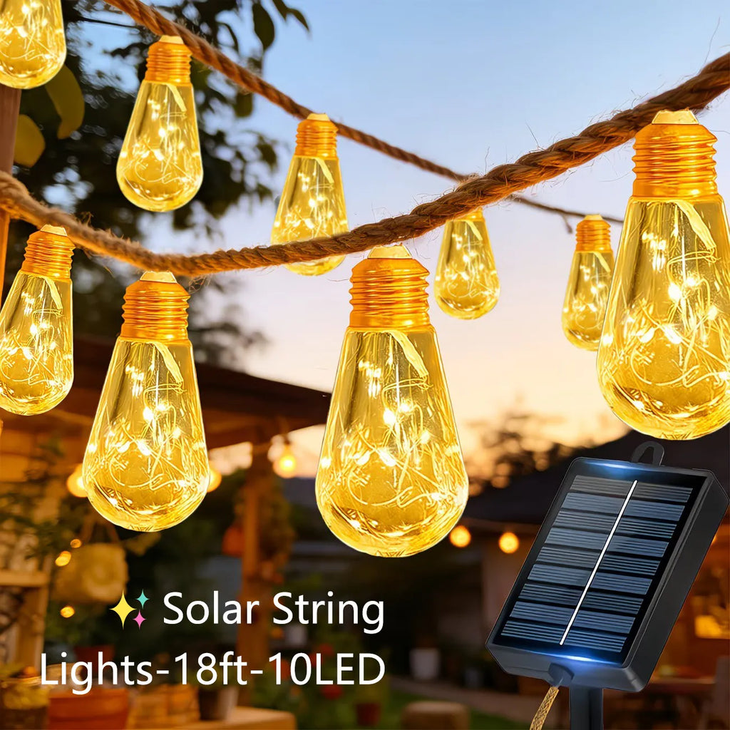 ✨ Solar String Lights-18ft-10LED