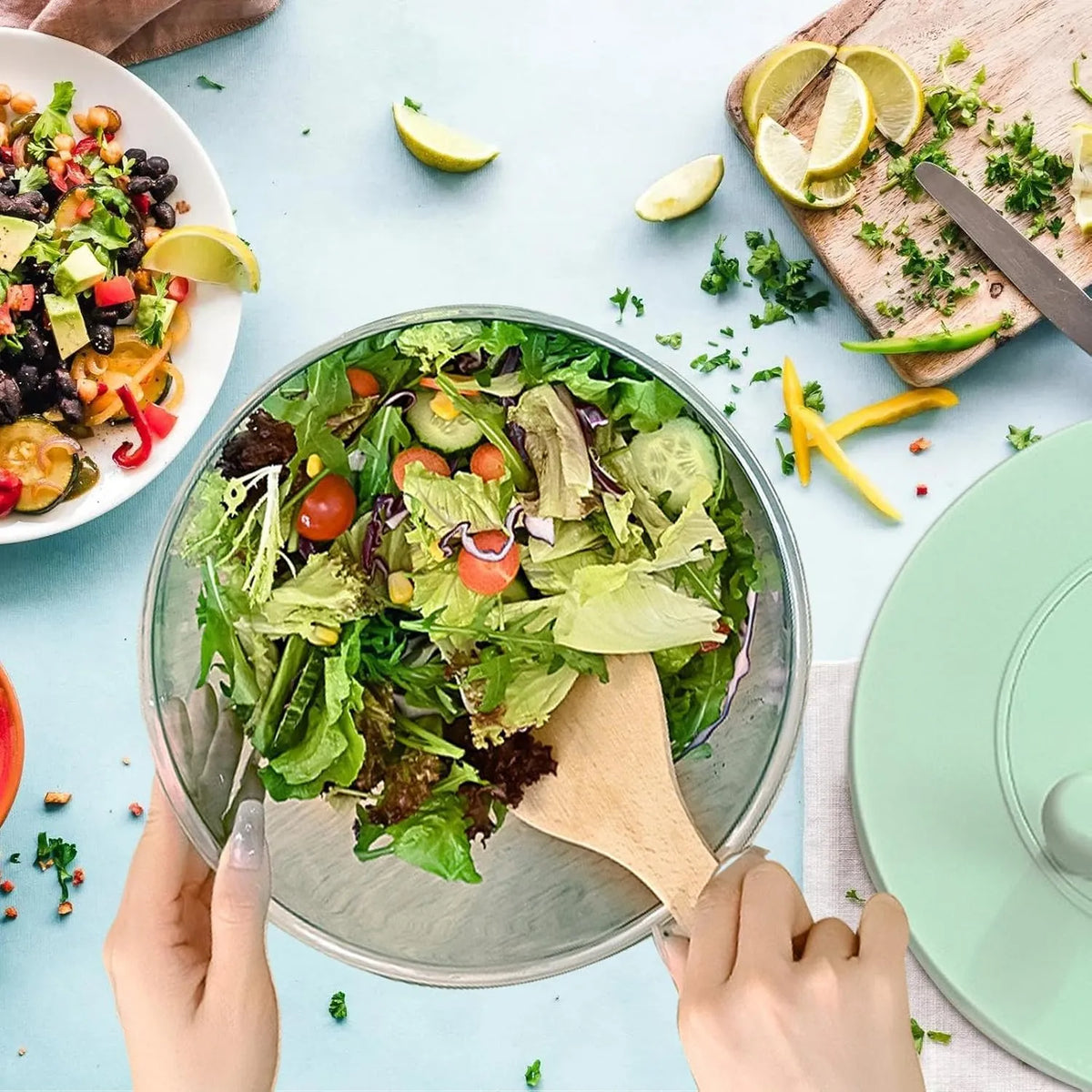 2-in-1 Salad Spinner & Vegetable Slicer Set