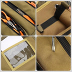 🧰 Portable Roll-Up Tool Bag Organizer – Heavy-Duty Canvas with 6 Compartments