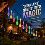 Solar Teardrop Bubble String Lights - 16.4 ft, 20 Multicolor Lights