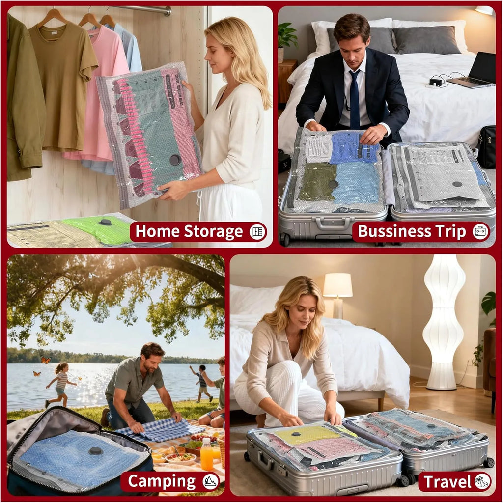 🧳 Vacuum Bags for Clothes – Travel & Storage Set