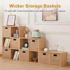 🧺Rustic style handwoven foldable square storage basket
