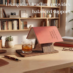 📚 Desktop Solid Wood Triangular Bookstand