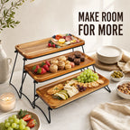 3-Tier Acacia Wood Cupcake & Serving Stand