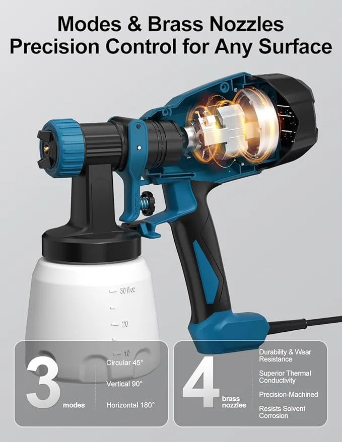 Mroace 21V Cordless HVLP Electric Paint Sprayer Kit