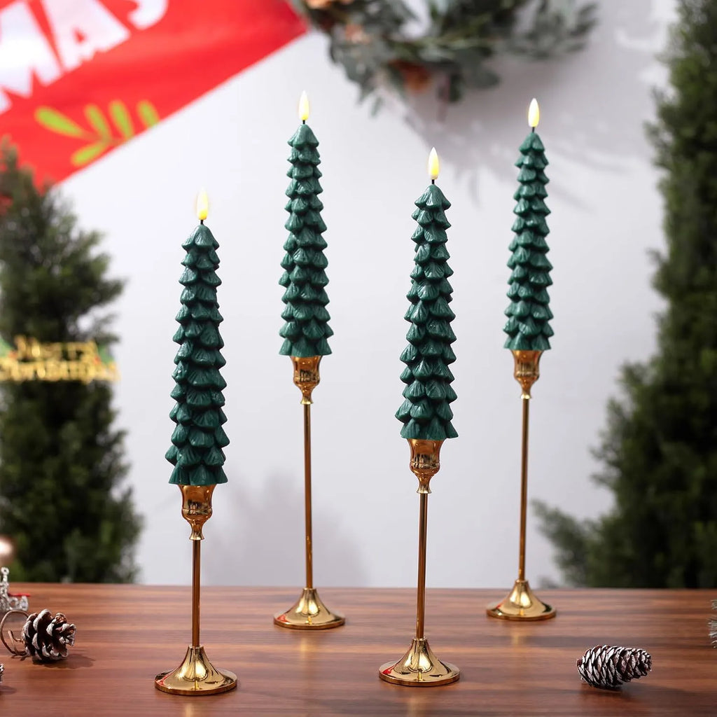 🎄 Flameless Christmas Tree Candles – Elegant, Safe & Magical Holiday Lighting