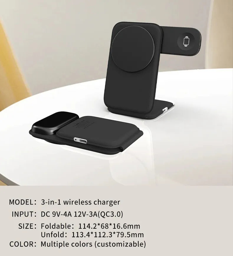 3-in-1 Magnetic Wireless Charging Station (Qi2 Certified)