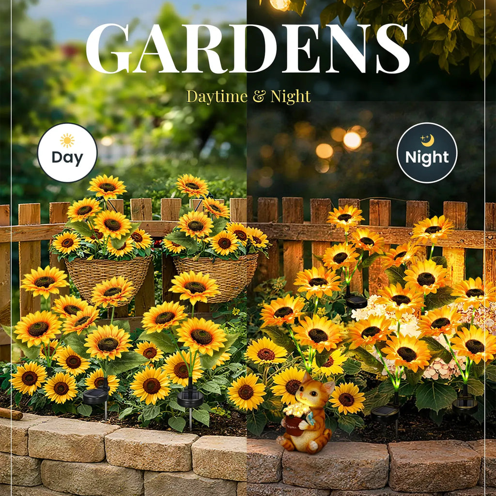 🌻 Artificial Sunflower Solar Lights – Outdoor Garden Stake Lights