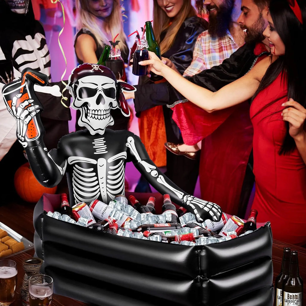 40-Gallon Inflatable Pirate Skeleton Cooler for Halloween