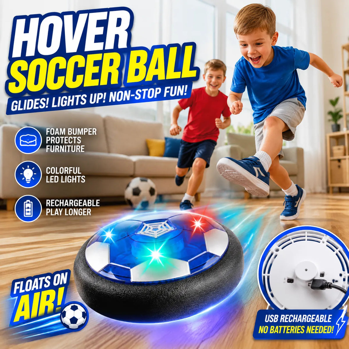 🟦 Blue Hover Soccer Ball