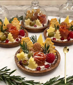 🍰 Mini Snowball Dessert Display – Elegant Wood & Glass Cake Stand