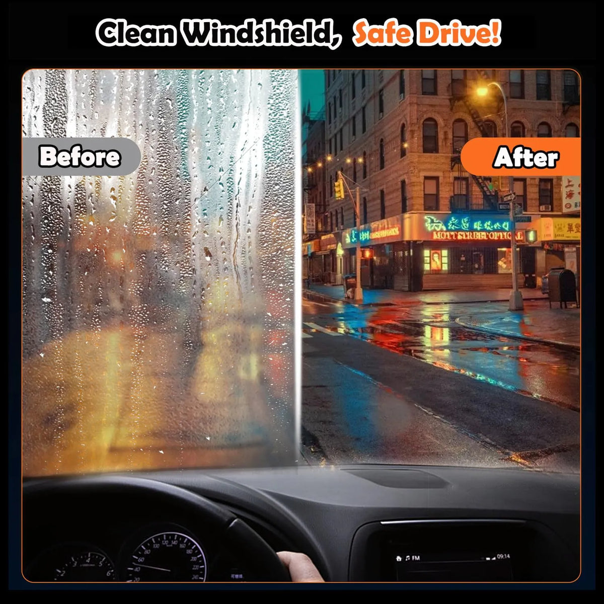 🚗 Car Glass Cleaner Oil Film Cleaning Brush – Windshield Cleaner Tool for Automotive Glass & Mirror Cleaning