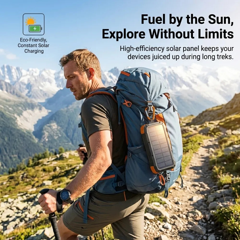 💡Solar Power Bank 20000mAh – Portable Charger