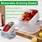 🥬 Fruit & Vegetable Storage Containers with Drain Baskets
