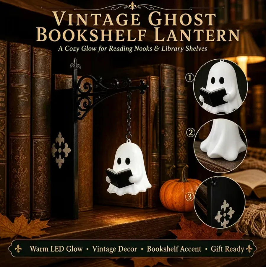 Enchanted Bookshelf Insert Light – Vintage Lantern or Reading Ghost