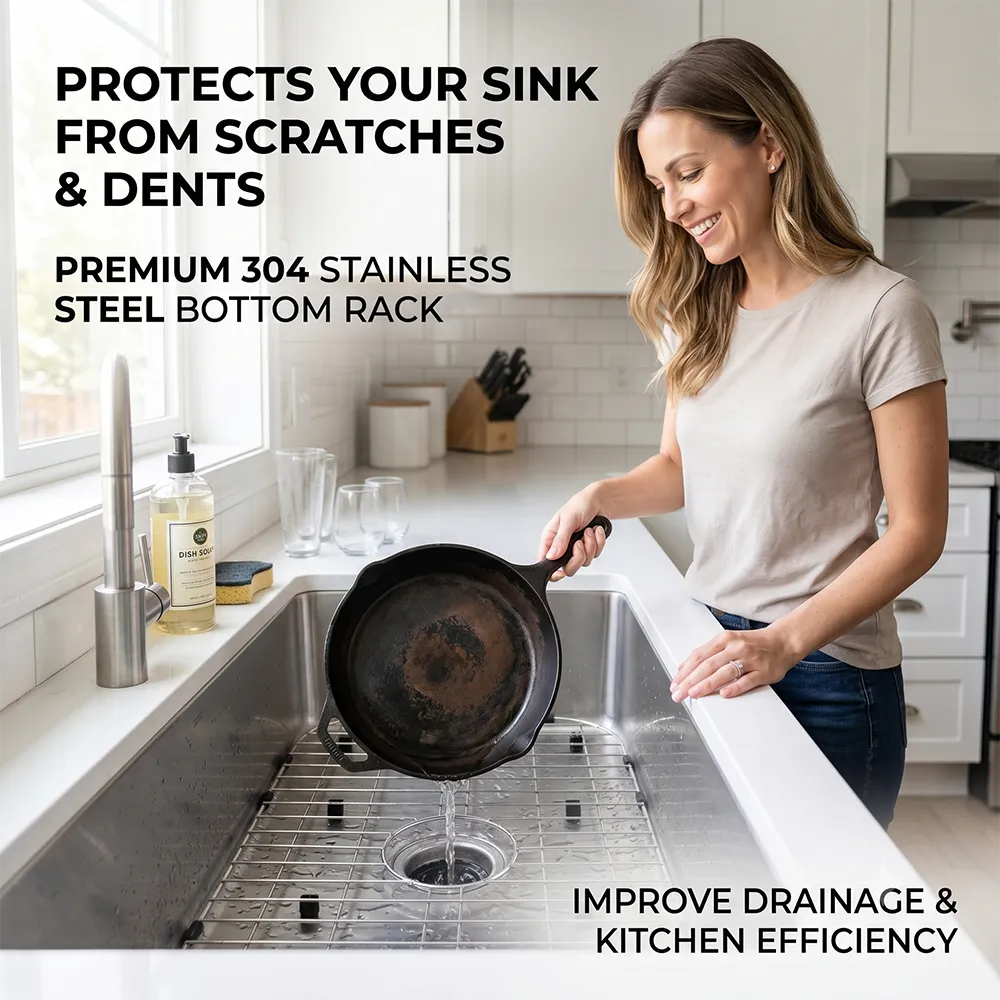 🍽️ Stainless Steel Kitchen Sink Bottom Drain Rack