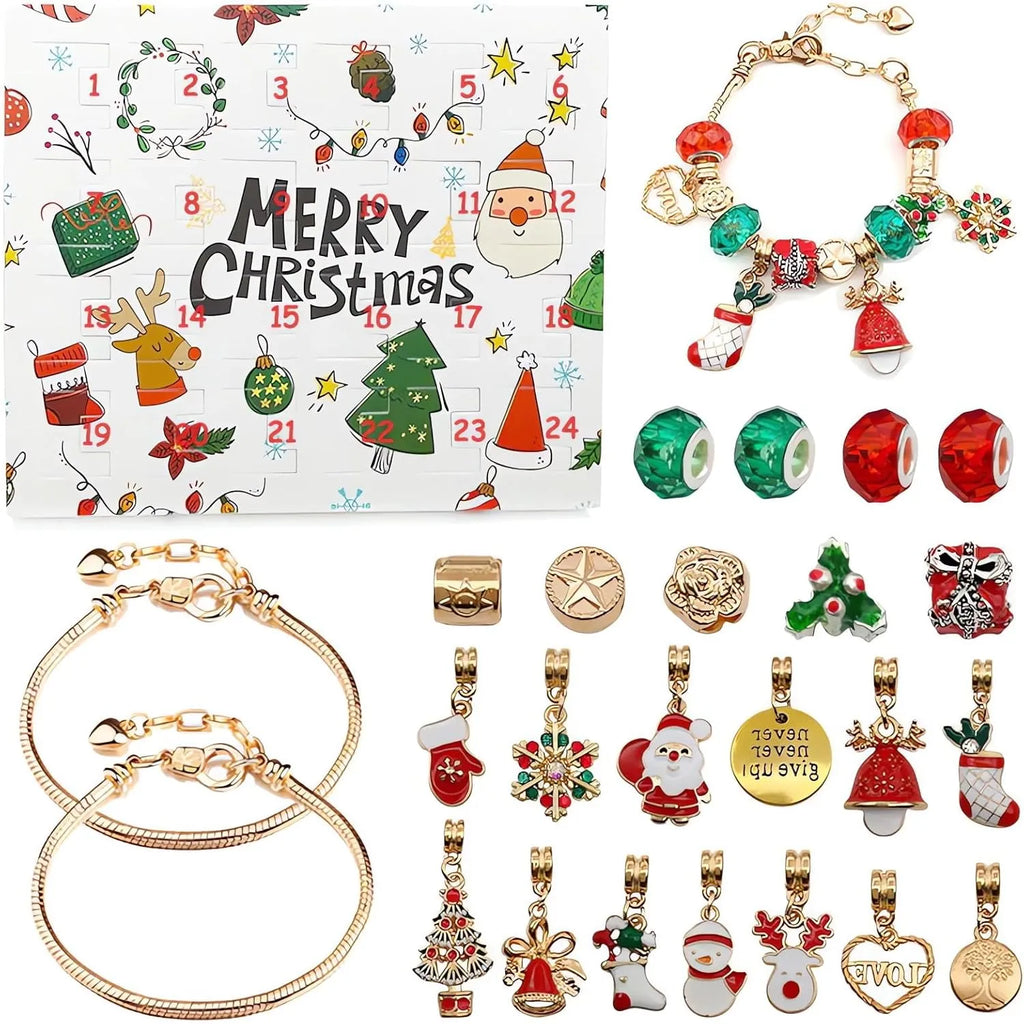 DIY 24 Days Christmas Countdown Calendar Bracelets Set