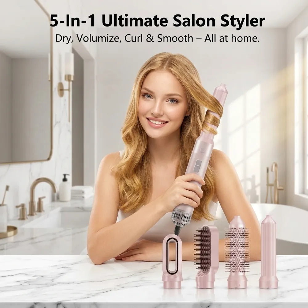 👩5-in-1 Hot-Air Hair Brush & Blowout Brush Hair Dryer