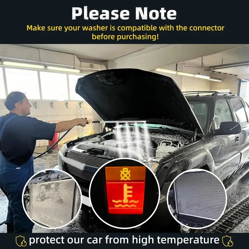 🎉23.6 inch（60cm） Thickened Radiator Cleaning Wand with Water & Air Dual-Purpose Connector