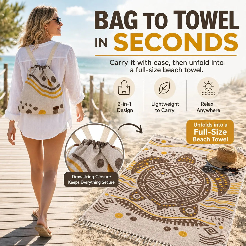 🐢 2-in-1 Towel Bag