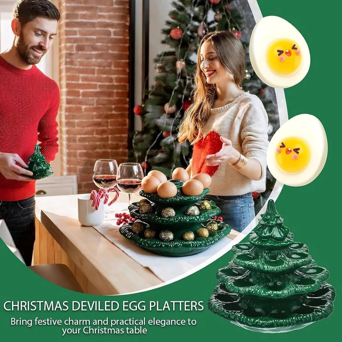 Festive 3-Tier Christmas Tree Serving Platter