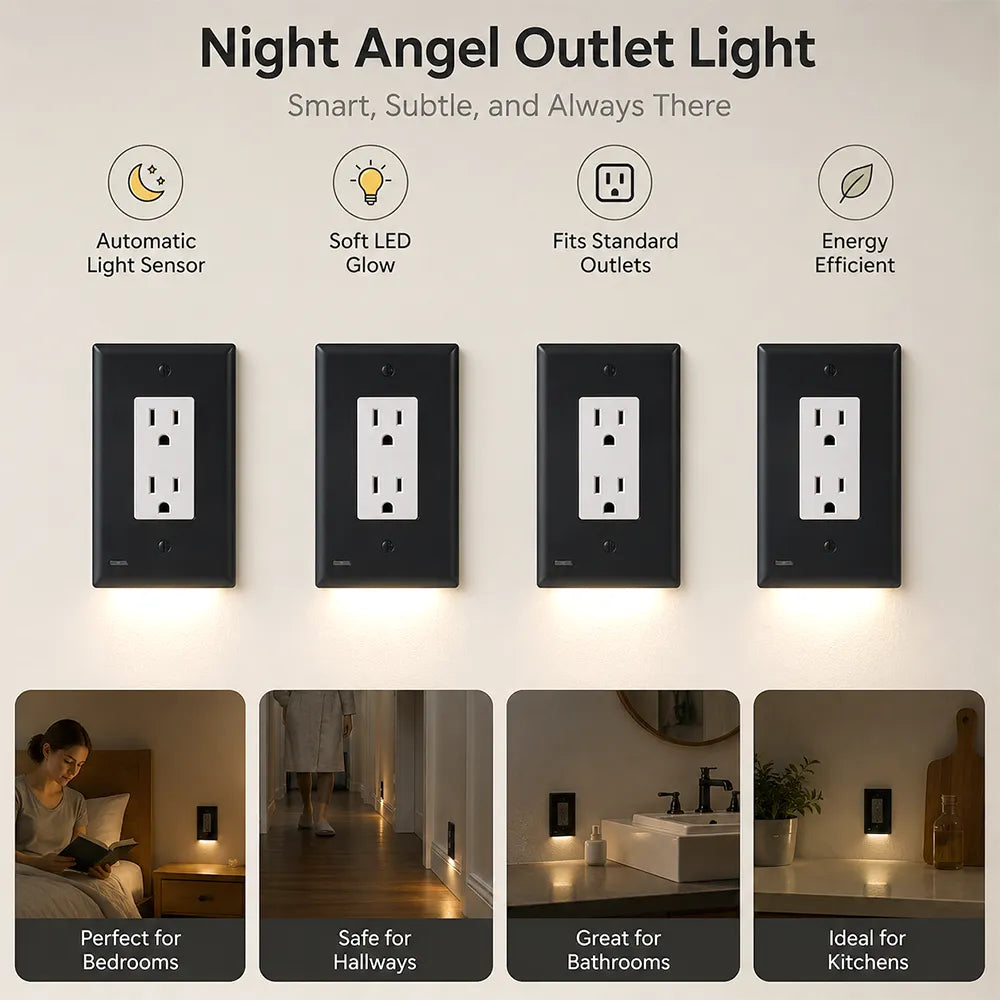 💡 Smart LED Night Light Outlet Cover