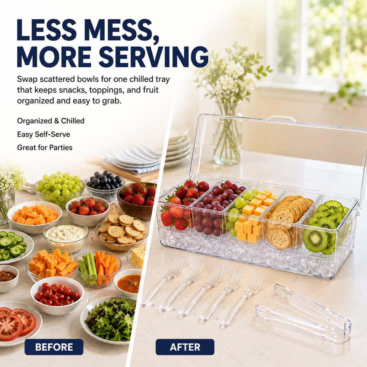 🧊 5-Compartment Chilled Tray