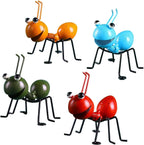 Creative Ant Design Garden Decoration - 4 Pcs Metal Ant Statue Set for Lawn, Tree, Pot, and Window Sill