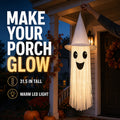 31.5-Inch Light-Up Tassel Ghost Witch Hat Halloween Decoration