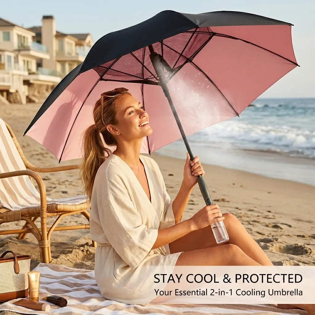 ☂️Fan & Mist Cooling Umbrella