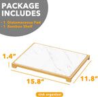 Stone Drying Mat for Kitchen Counter, Bamboo Rack Dish Pad