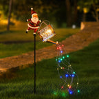 Santa Solar Watering Can Christmas Garden Light