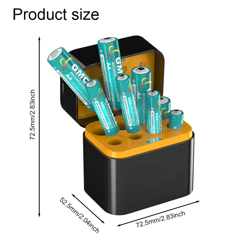 🔋 Portable Smart 8-Slot Rechargeable Battery Charger