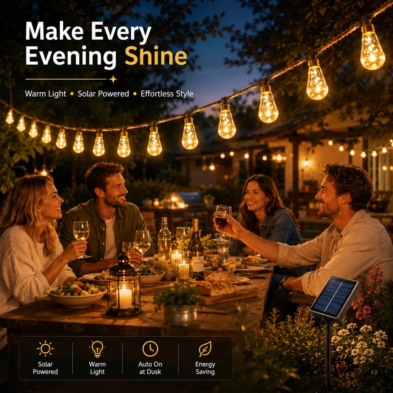 ✨ Solar String Lights-18ft-10LED