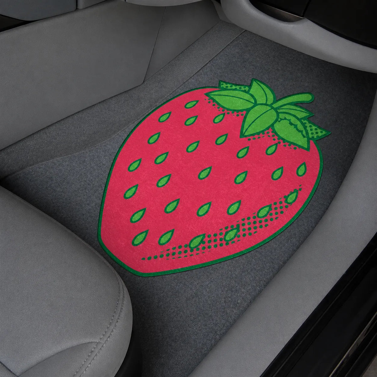 Strawberry design scented car floor mat